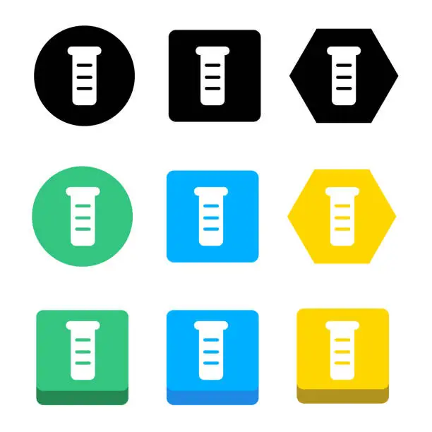 Vector illustration of Simple Test tube Icon sign design