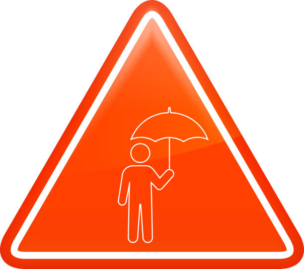 우산 아이콘 아래 남자 - protection umbrella people stick figure stock illustrations