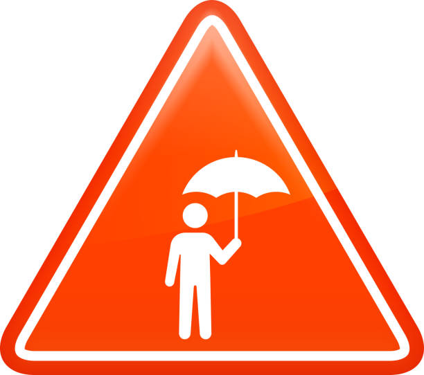 ilustrações de stock, clip art, desenhos animados e ícones de man under umbrella icon - protection umbrella people stick figure