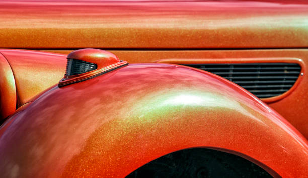 istock Fragment of an old car with a front turn signal 1267800592