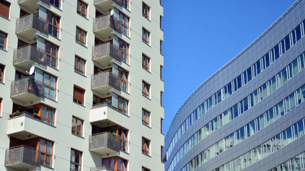 istock Architectural details of modern apartment building. 1267801133