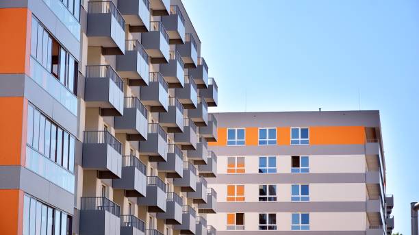istock Architectural details of modern apartment building. 1267801647