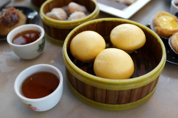 istock Fresh Chinese Steamed Buns, Dim Sum 1267801790