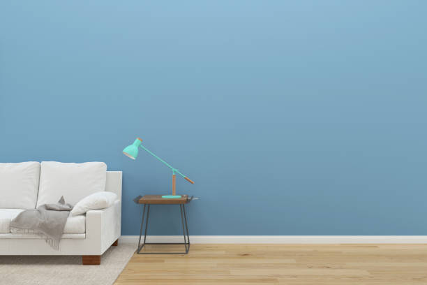 istock Scandinavian Cozy Living Room Interior With Minimal Sofa Plant Tree,3D Render,Background Mock up Concept Design 1267813428