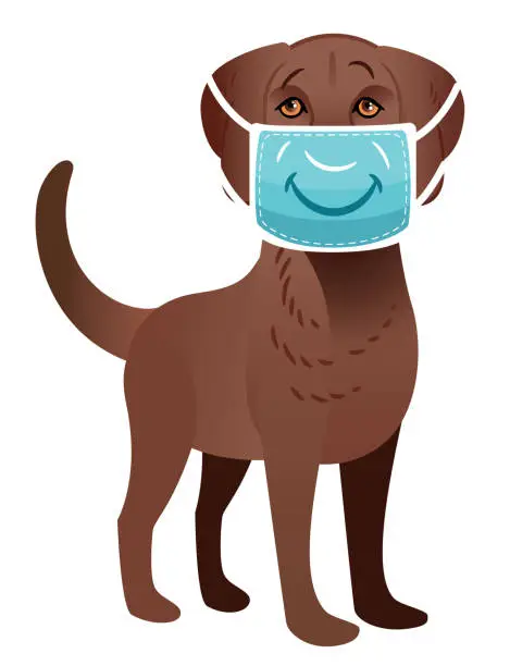 Vector illustration of Dog And Mask