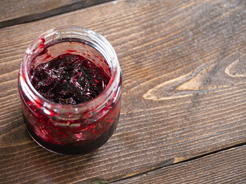 A delicious haskap jam with sourness and sweetness.