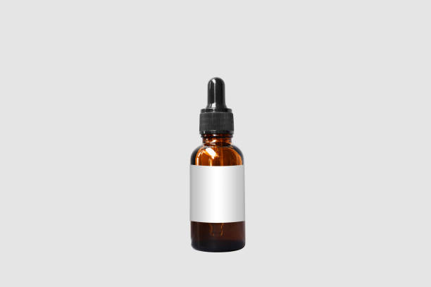 istock Brown cosmetic bottles isolate empty cosmetic product bottle - Blank label 1267820806