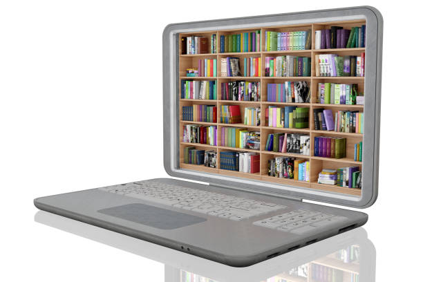 istock EBook. Download books on laptop  - 3D illustration 1267824529