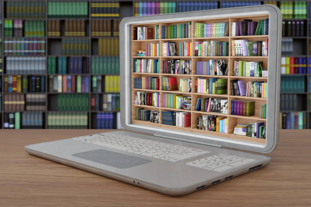 istock EBook. Download books on laptop  - 3D illustration 1267824533