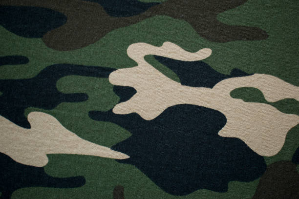 istock Military camouflage fabric, cloth background 1267828215