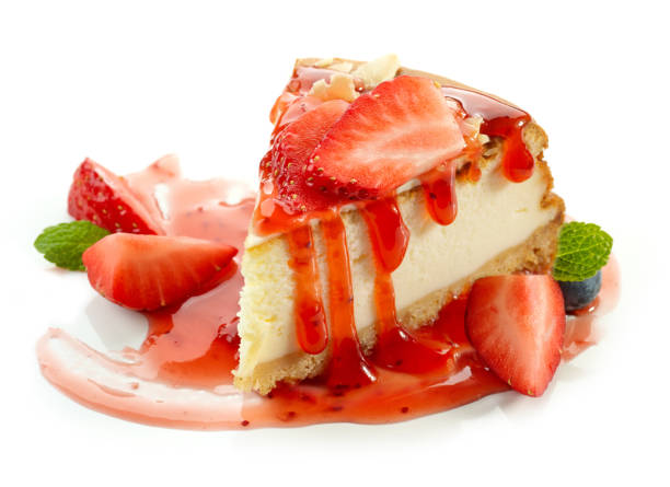 istock piece of cheesecake decorated with strawberries 1267828463