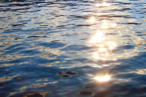 sun sparkling on water surface