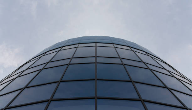 windows of high business building bottom view