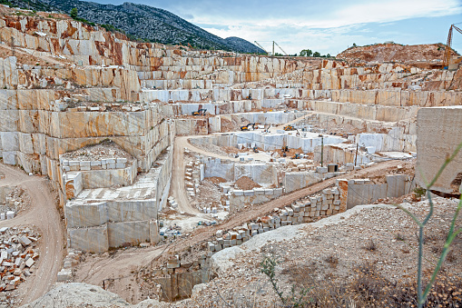 One of the many marble quarries in Orosei. Sardinia. Italy.