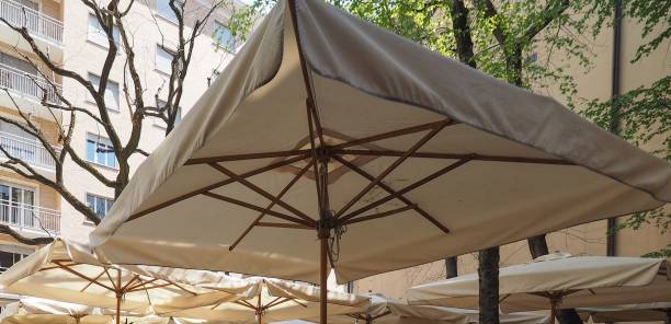 sun umbrella in outdoor alfresco bar dehors