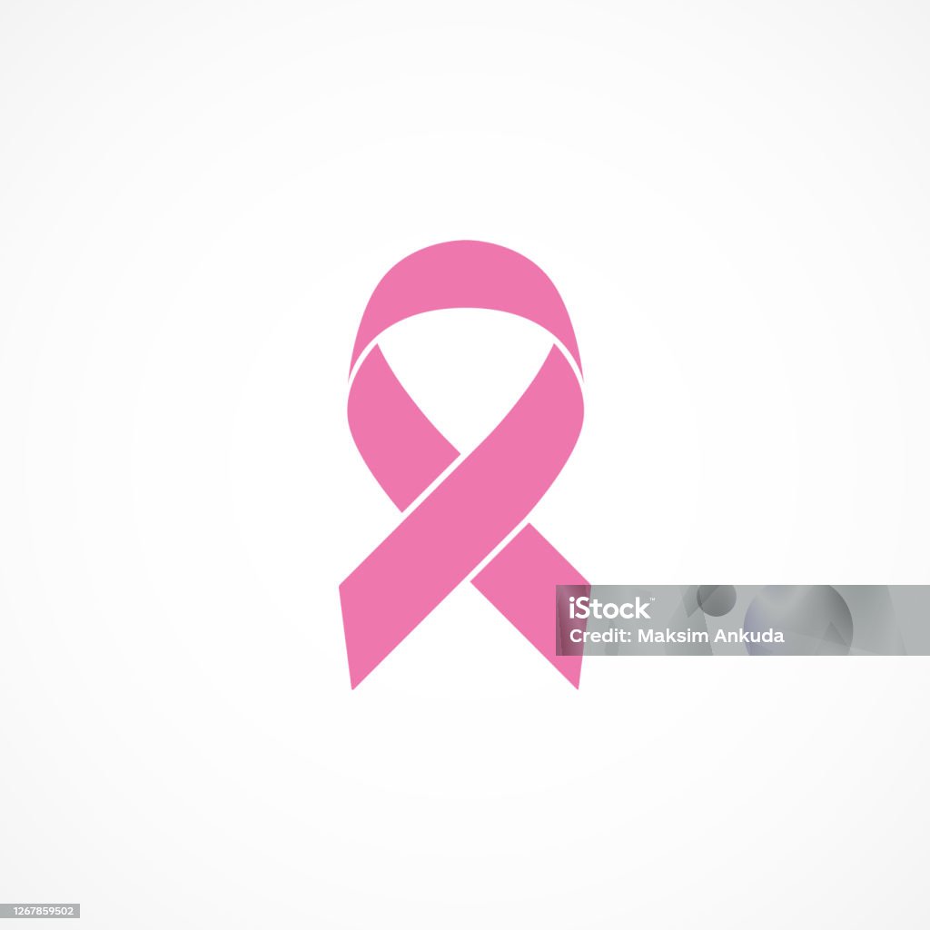 Vector image of breast cancer awareness ribbon.Pink ribbon. Ribbon - Sewing Item stock vector