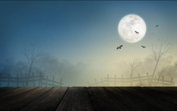 istock old wood floor at night sky for halloween background 1267863732