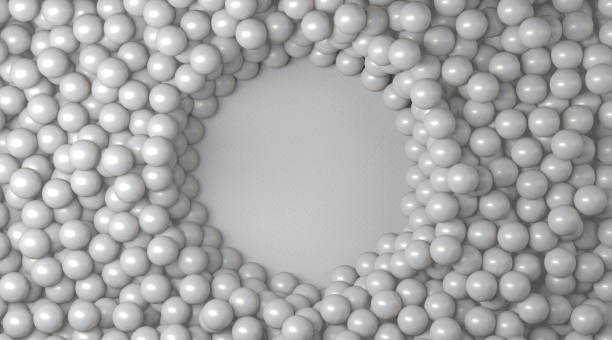 istock Abstract pile of small white balls, blank space for copy with paper texture 1267920664