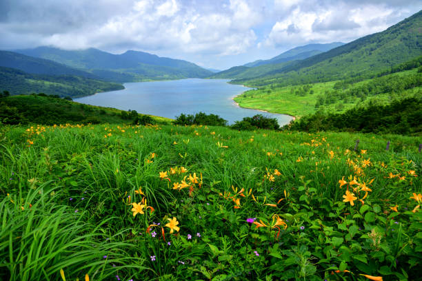 Lake Nozori Gunma Japan Lake Nozori Gunma Japan gunma prefecture stock pictures, royalty-free photos & images