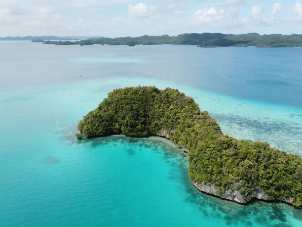 istock Pristine blue ocean, rock islands in Palau 1267927311