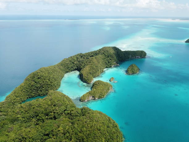 istock Pristine blue ocean, rock islands in Palau 1267927402