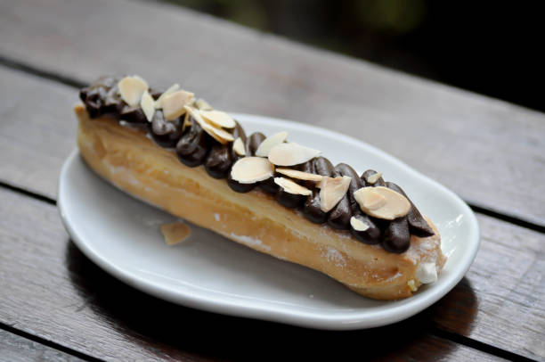 choux cream ,choux pastry with chocolate topping or eclair