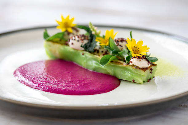 istock Plant based vegan cuisine on wood table 1267930725