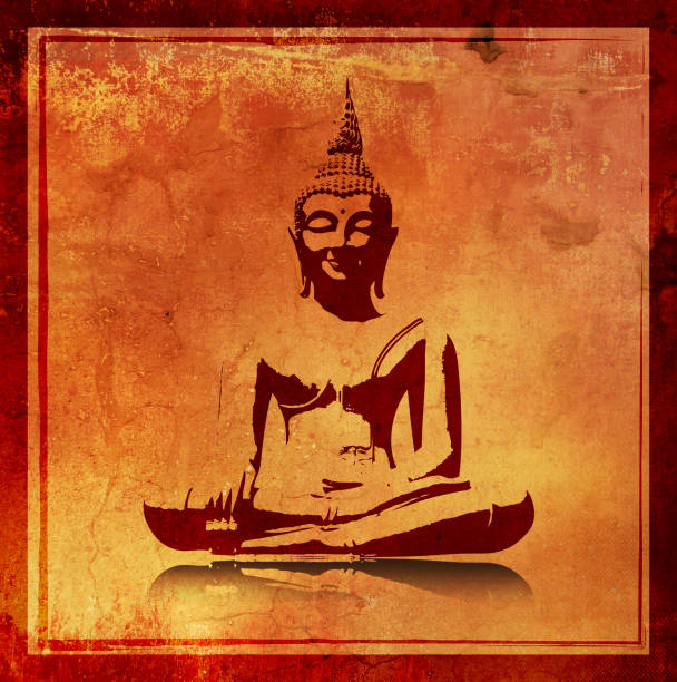 istock Buddha silhouette in lotus position - meditation concept 1267931516