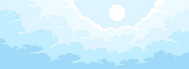 ilustrações, clipart, desenhos animados e ícones de fundo de céu nublado - abstract backgrounds natural pattern sky only