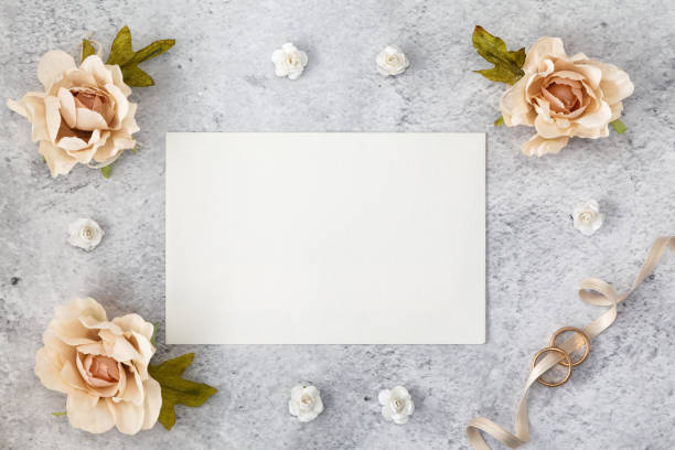 istock Blank greeting card for wedding day. 1267935060