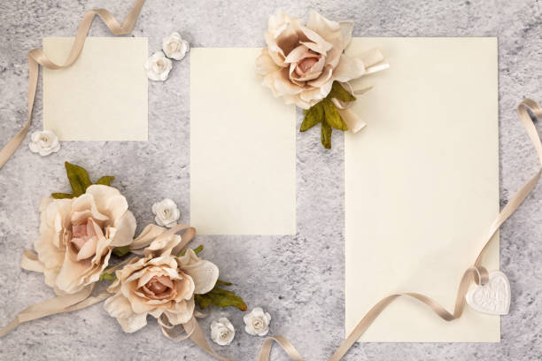 istock Blank greeting cards for wedding day. 1267935066