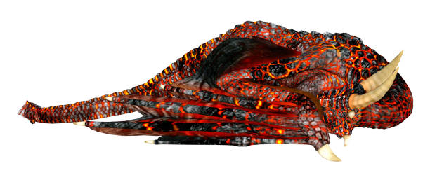 istock 3D illustration fantasy dragon on white 1267946167