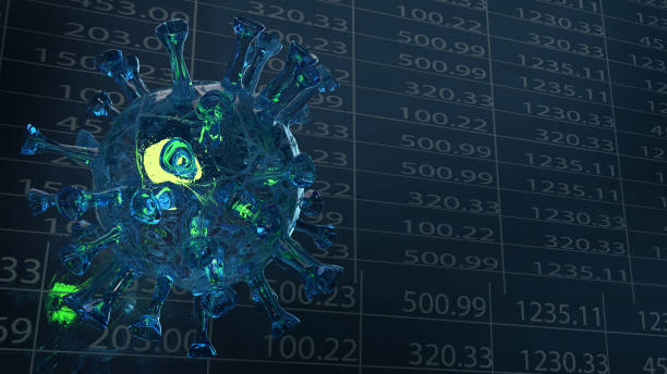 istock virus business chart for business content 3d rendering. 1267946903
