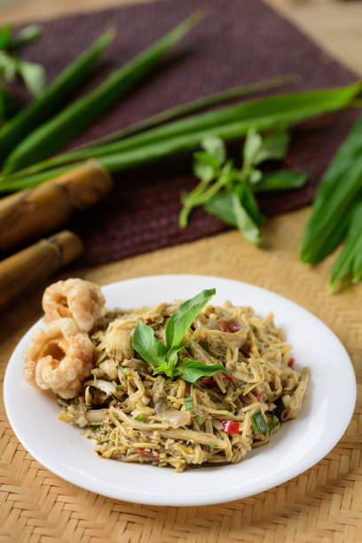 istock Northern Thai food, Spicy bamboo shoot salad with crab paste 1267948214