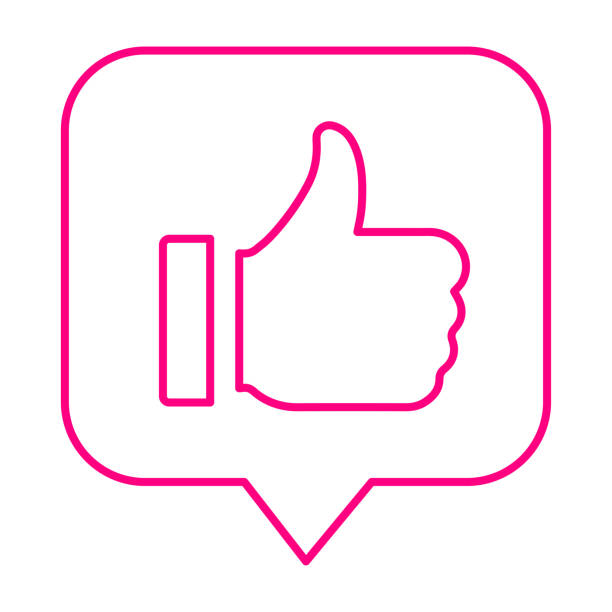 Favorite, thumbs up line icon Favorite, thumbs up icon is use in designing and developing websites, commercial, print media, web or any type of design projects. customer feedback stock illustrations