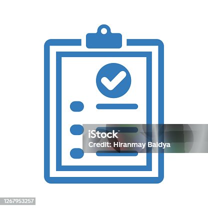istock Questionnaire, checklist blue icon 1267953257