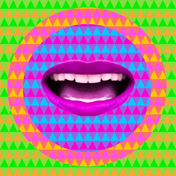 istock Contemporary art collage. Lips and geometry concept 1267953902