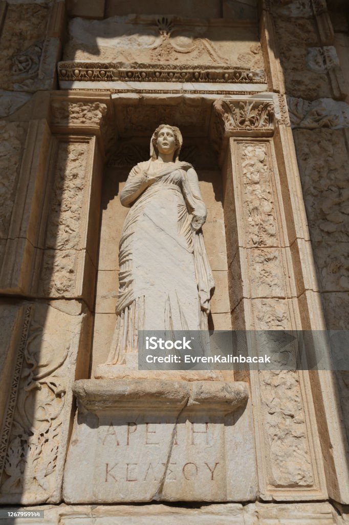 Personification of Virtue, Arete Statue in Ephesus Ancient City, Selcuk Town, Izmir City, Turkey Aegean Turkey Stock Photo