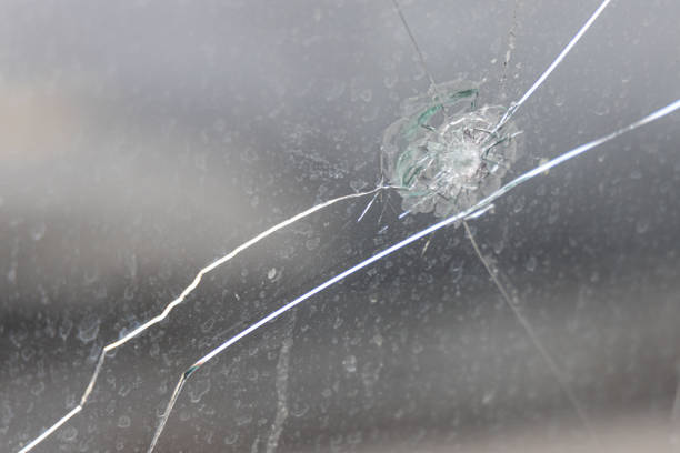 istock Cracked windscreen windshield of a car vehicle 1267959240