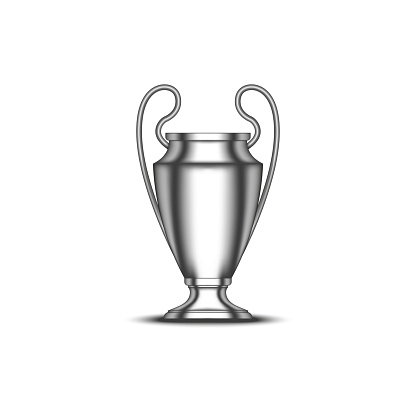 Champions League Cup football trophy realistic vector 3d model isolated on white background