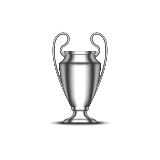 Champions League Cup football trophy realistic vector 3d model isolated on white background Champions League Cup football trophy realistic vector 3d model isolated on white background european football championship stock illustrations