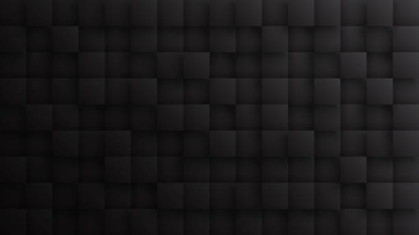 Technology Dark Gray 3D Blocks Minimalist Black Abstract Background