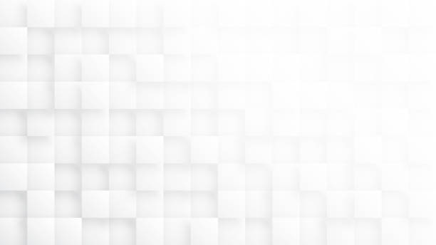 Rendered 3D Blocks Minimalist White Abstract Background stock photo