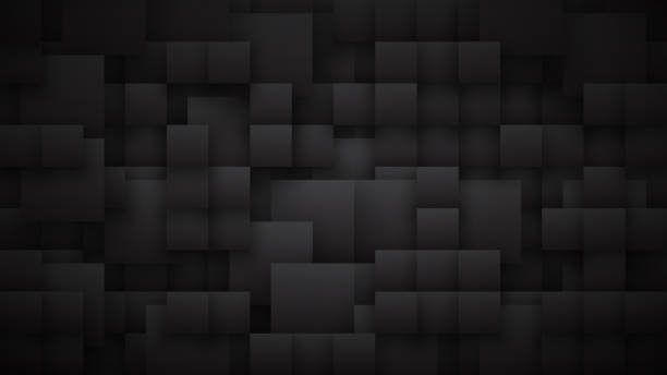Conceptual 3D Different Squares High Technology Minimalist Black Abstract Background stock photo