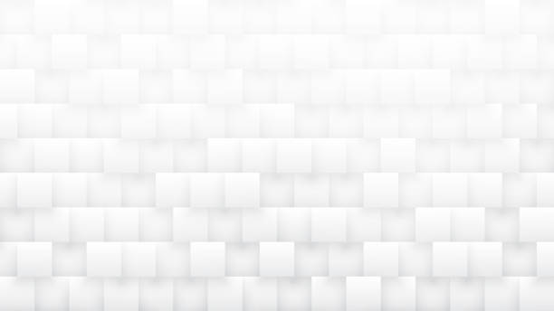 Rendered 3D Squares High Technology White Abstract Background stock photo