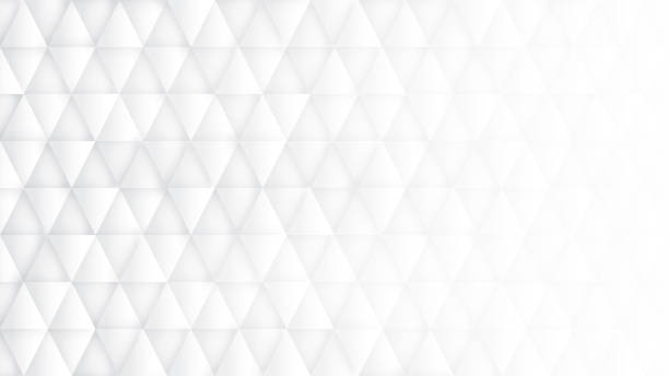 3D Triangles High Technology Minimalist White Abstract Background stock photo