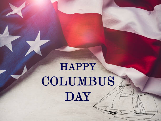 Happy Columbus Day. Beautiful greeting card. Closeup