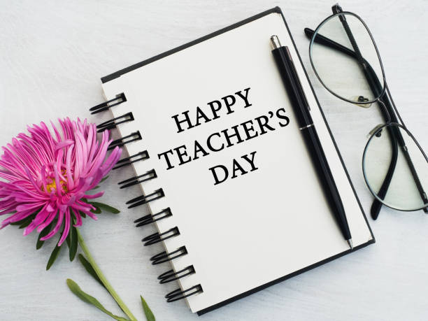 istock Happy Teacher's Day. Beautiful greeting card. Closeup 1267991412