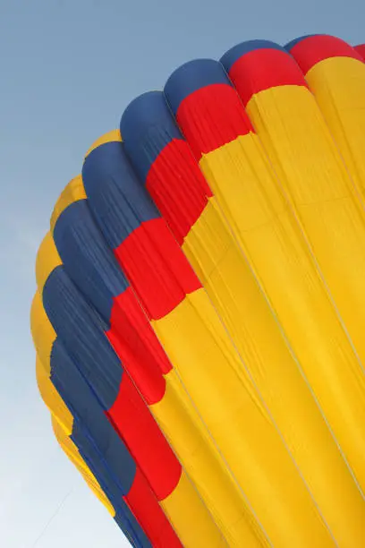 close up of a deflating hot air balloon