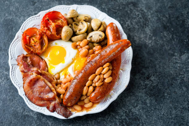 istock plate of rustic full english breakfast 1267998506